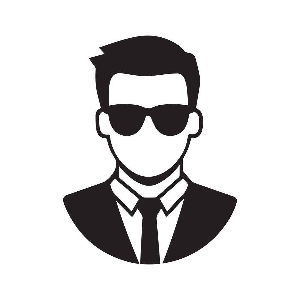 Abstract Businessman Wearing Glasses Icon or Logo Design Template vector