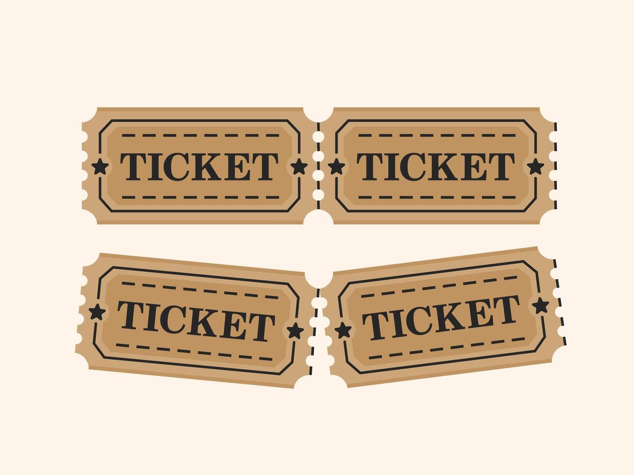 illustration of vintage ticket icon, payment symbol or cashier icon in any event vector