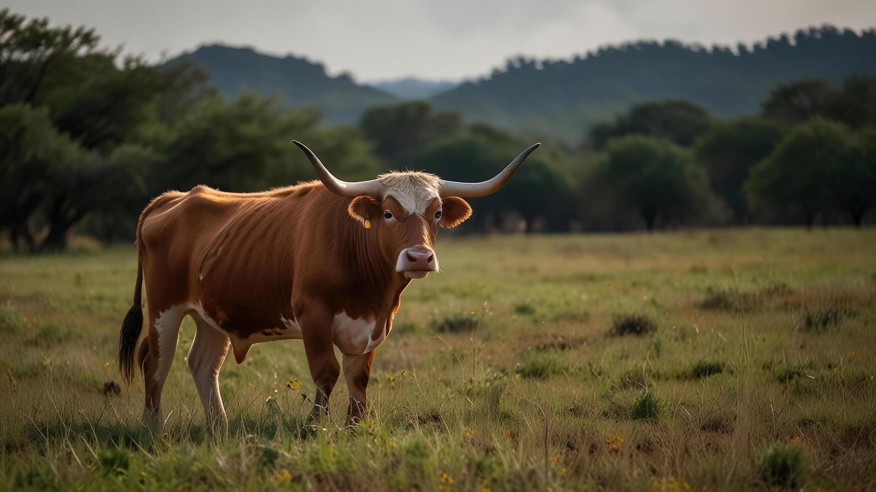 Texas Longhorn Cow Portrait photo