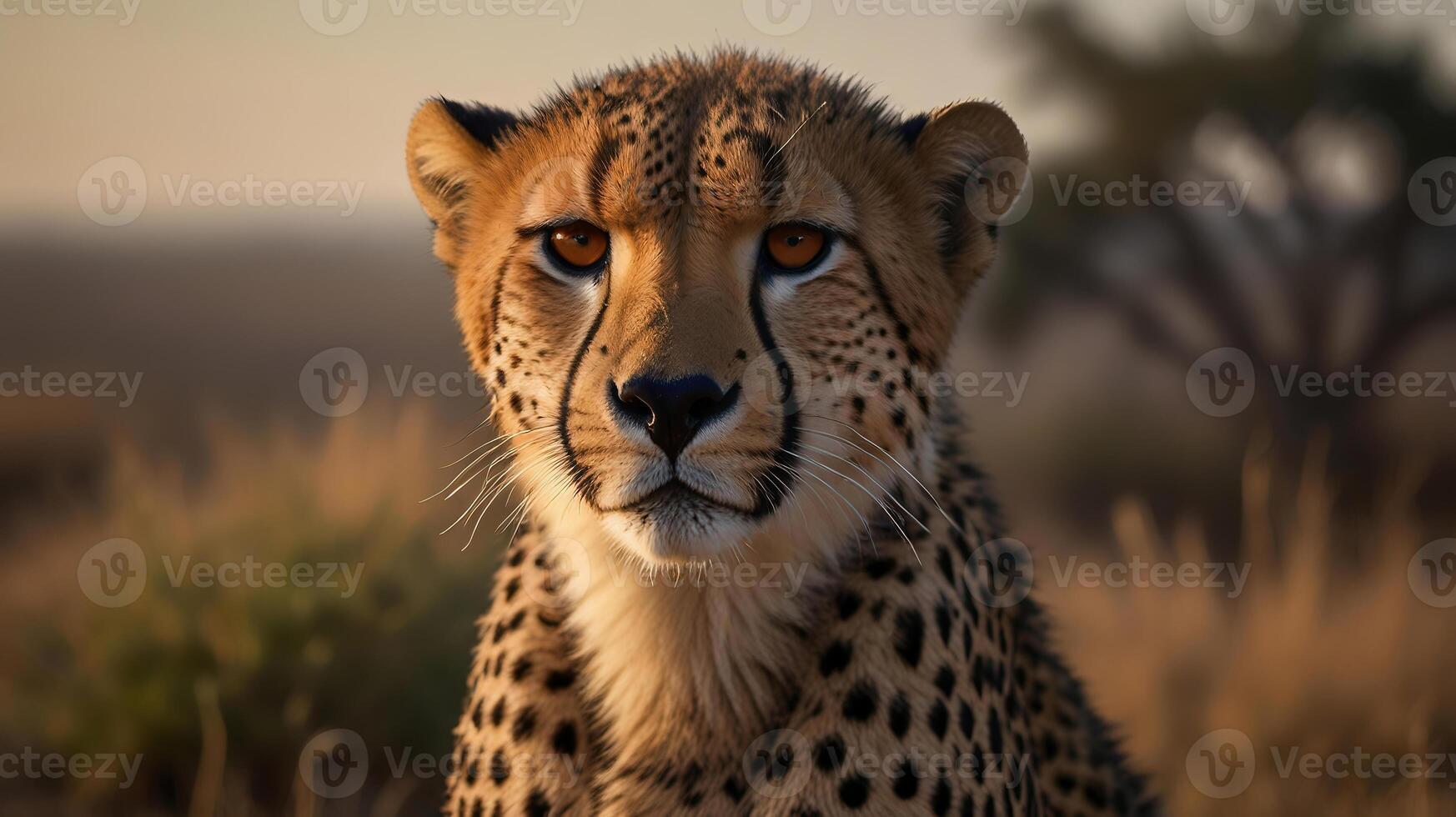 Closeup of a cheetah's face photo