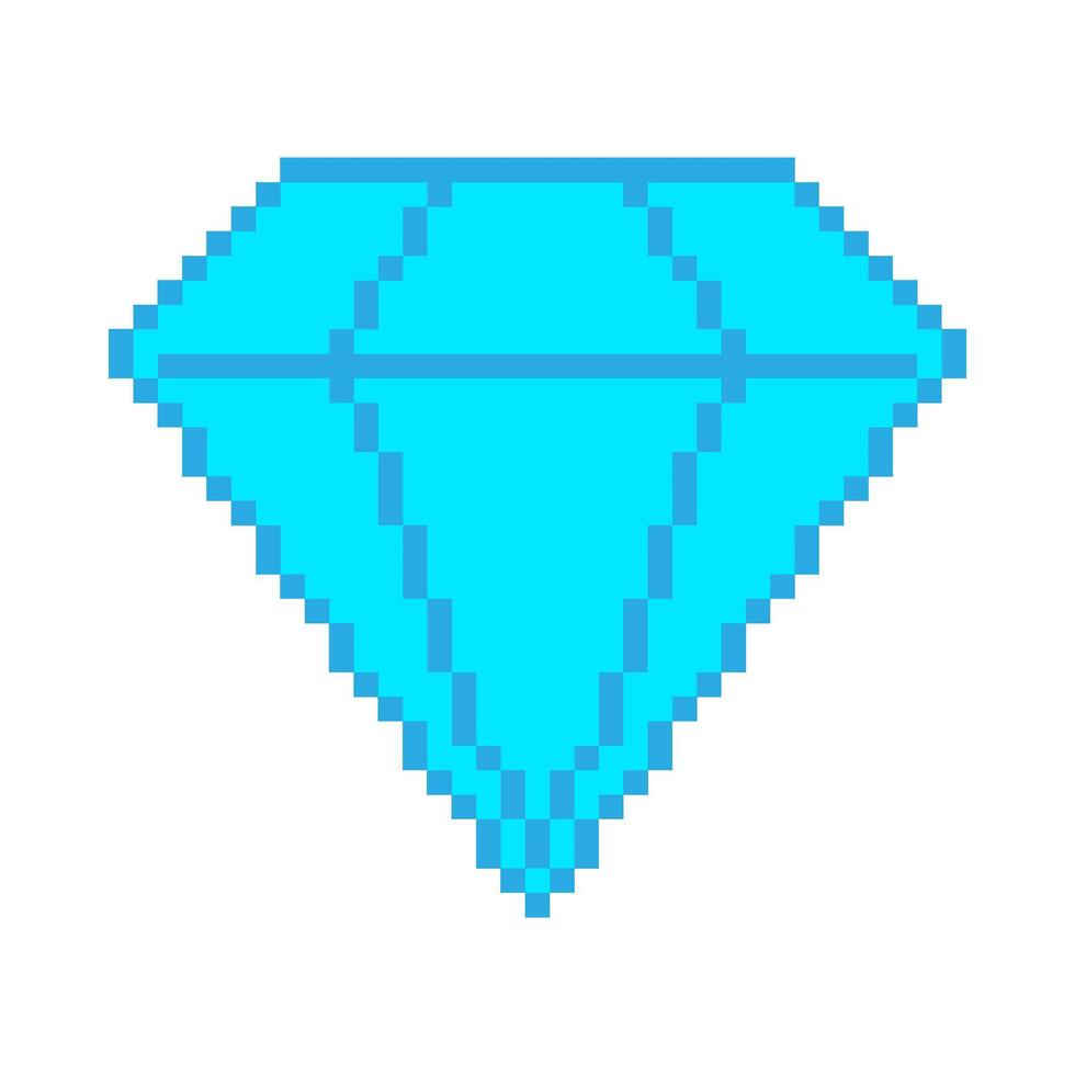 Pixel diamond icon retro design. vector