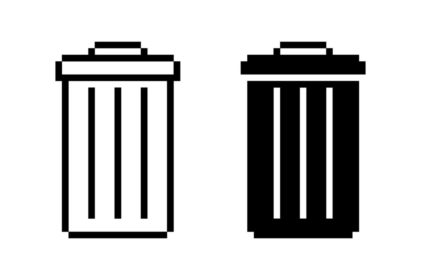 Trash pixel icon simple design pixel art vector