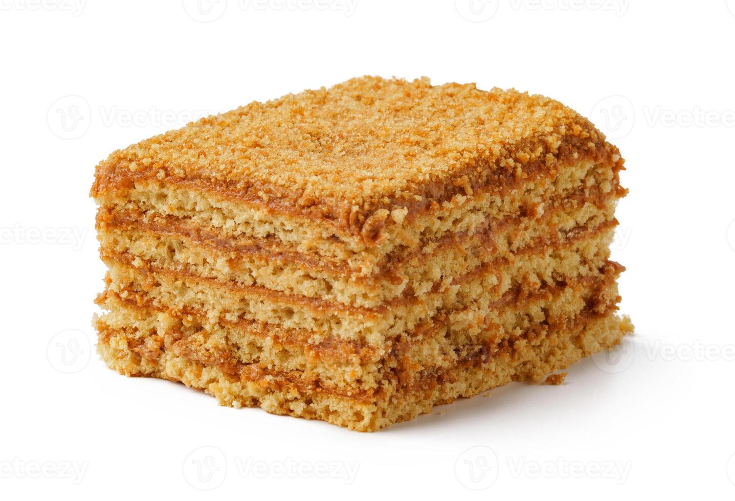 Sweet rectangular cake made of layers and crumbs, perfect for dessert lovers and special occasions photo