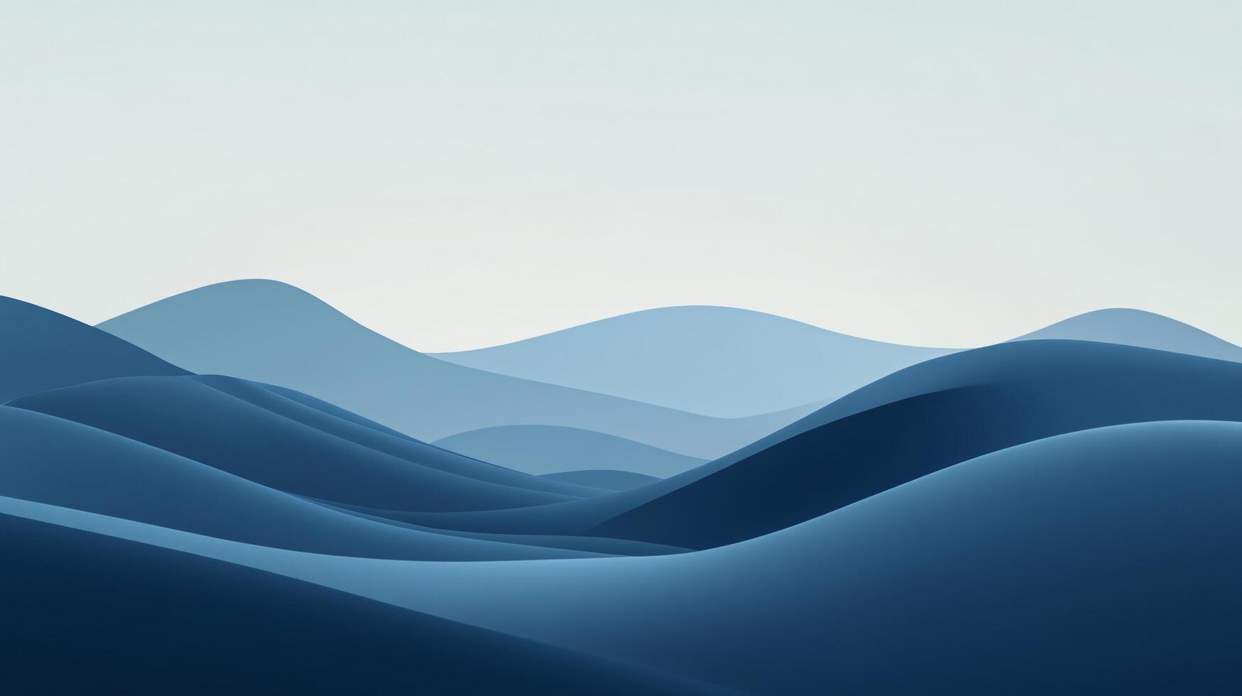 Rolling blue hills create a minimalist landscape, offering a sense of depth and serenity photo