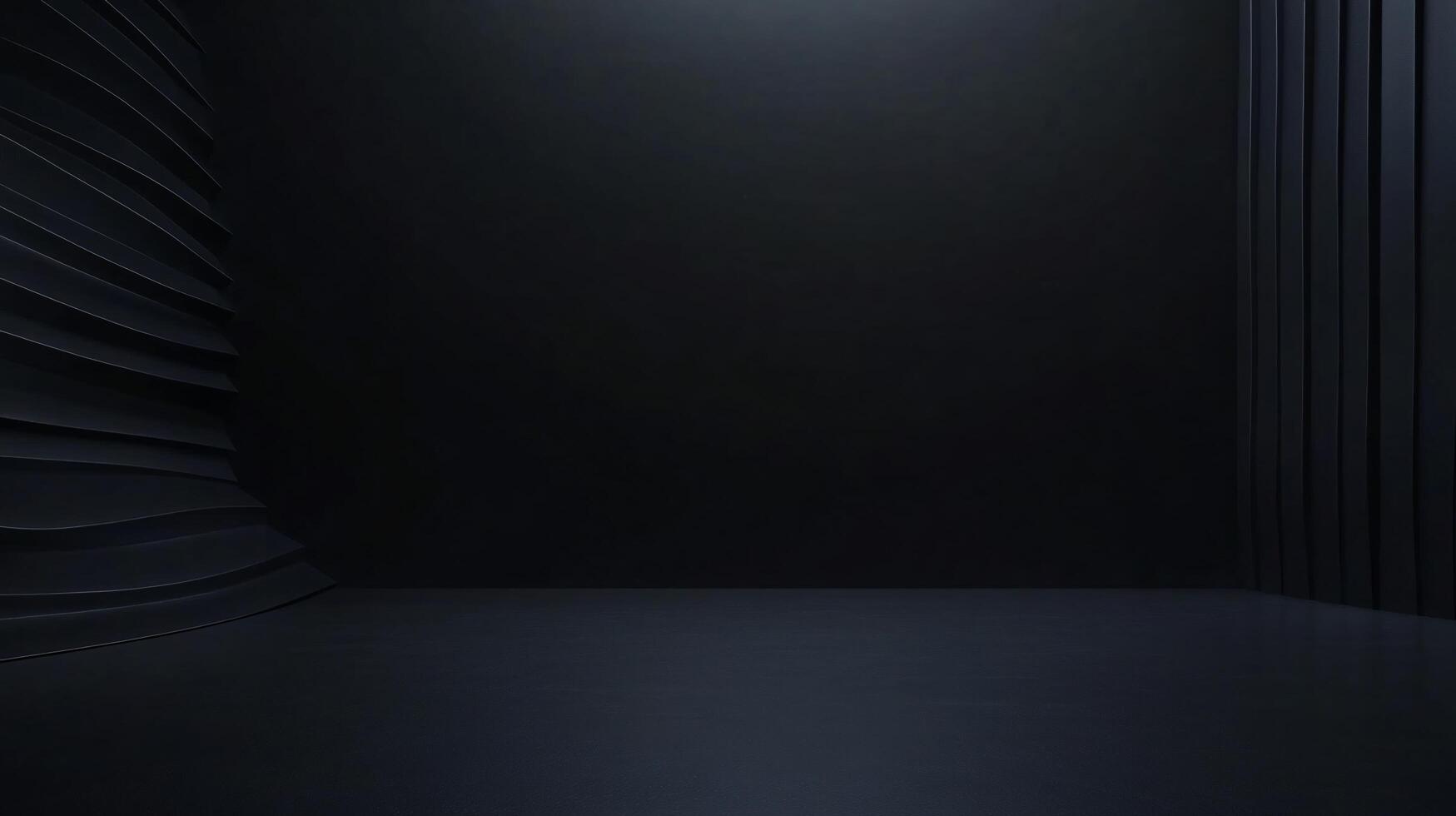 Empty room with abstract walls and floor lighting creating dramatic atmosphere for product placement photo