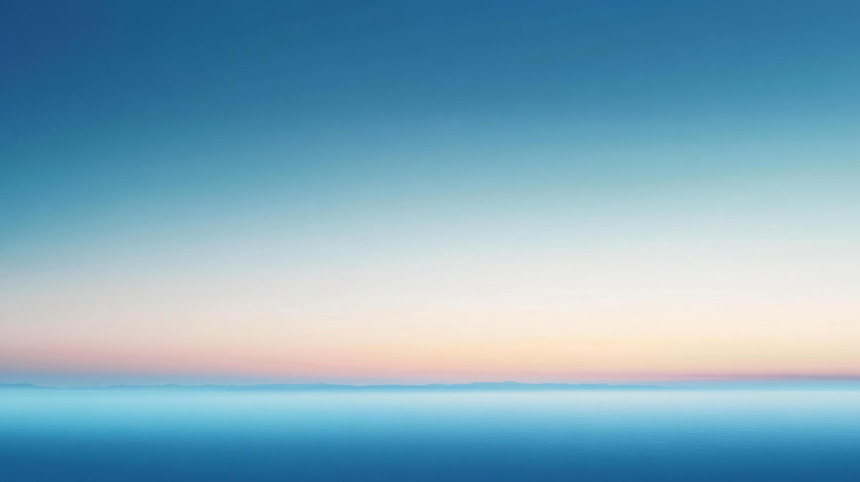 Soft pastel colors paint the sky above a calm ocean at dawn, creating a serene and tranquil atmosphere photo