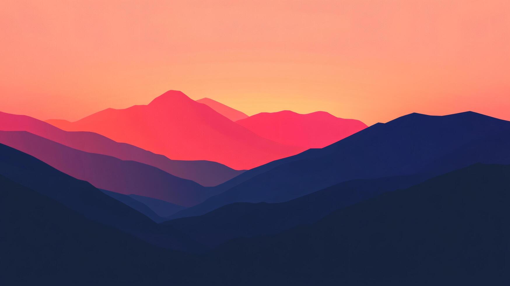 Mountain landscape with warm sunset colors creating a peaceful and scenic view photo