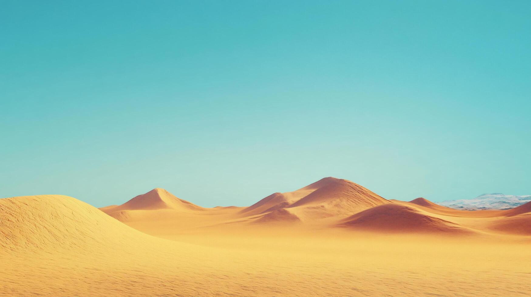 Rolling sand dunes create a mesmerizing pattern under a clear blue sky, showcasing the serene beauty of a desert landscape photo