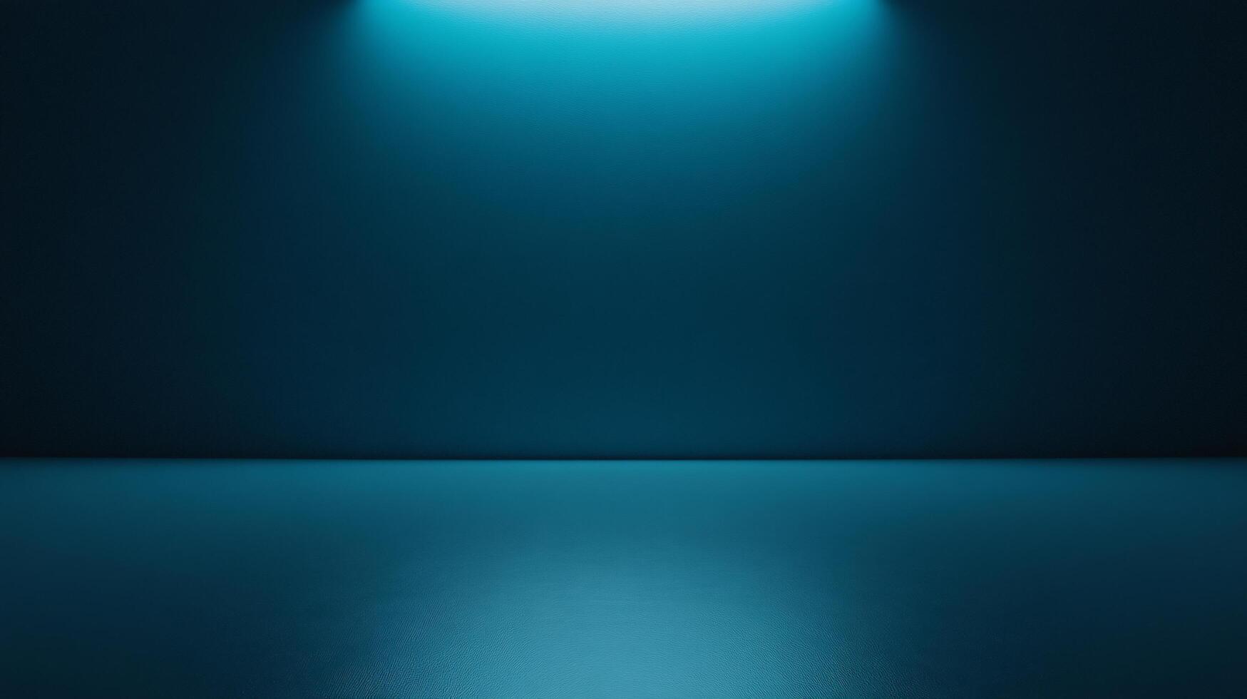 Empty room with blue walls and floor illuminated by a light, perfect for displaying products or creating a mysterious atmosphere photo