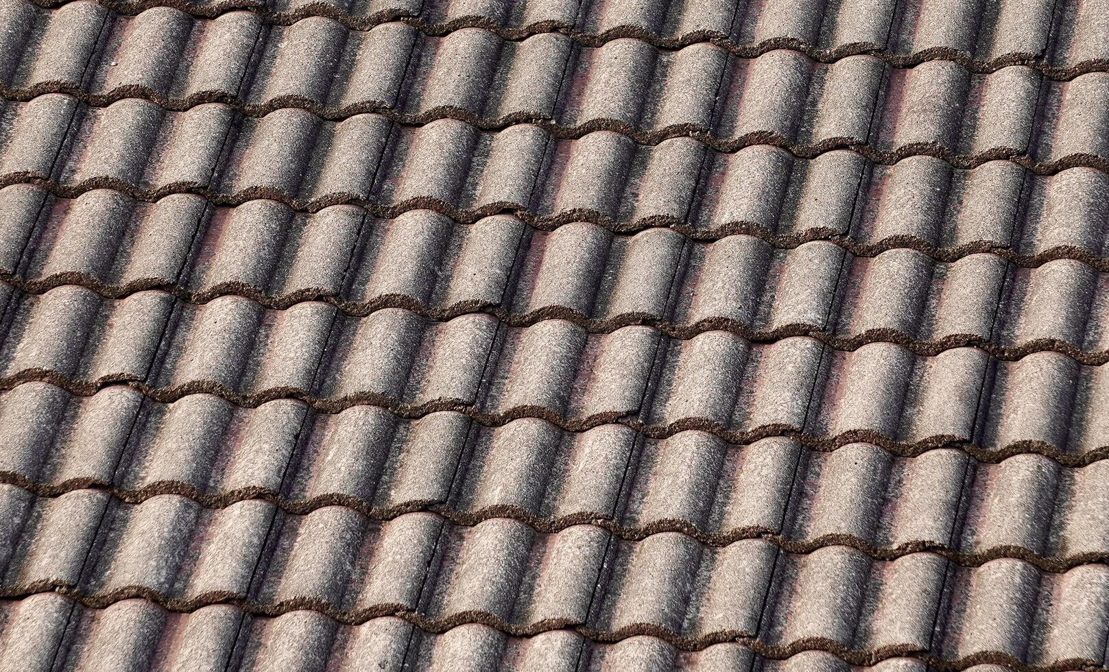 Brown dusty house clay roof textures isolated on horizontal full frame background. photo