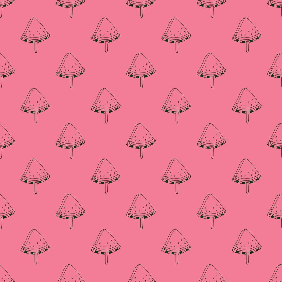 Seamless pattern with watermelon doodle for decorative print, wrapping paper, greeting cards, wallpaper and fabric 1 vector