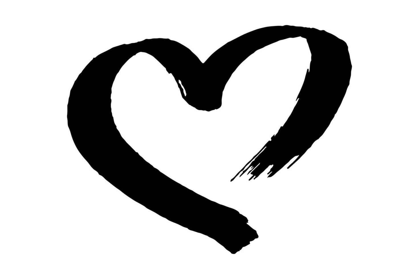 Simple hand drawn heart drawing illustration Scribble heart doodle Love clipart 1 vector