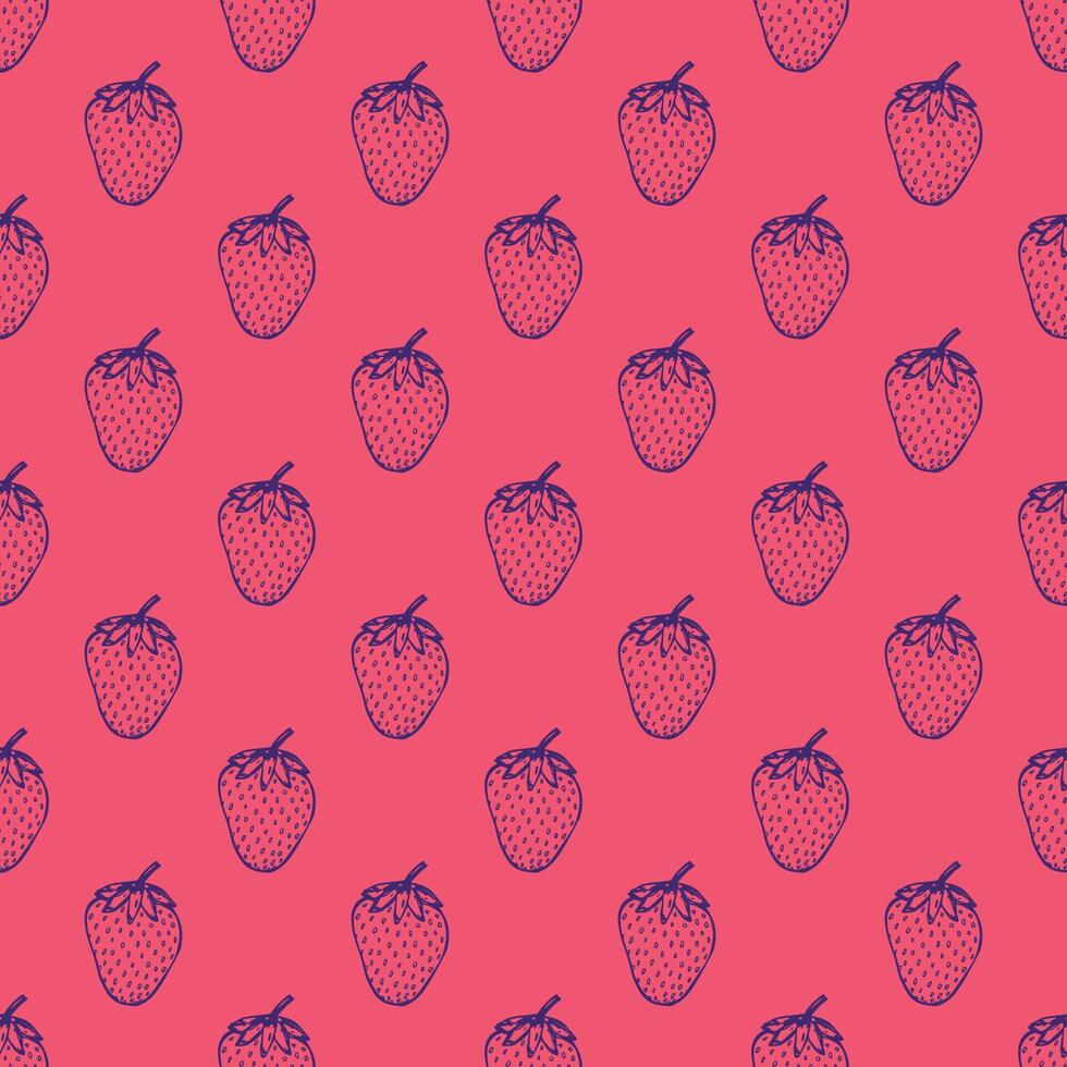 Seamless pattern with strawberry doodle for decorative print, wrapping paper, greeting cards, wallpaper and fabric 1 vector