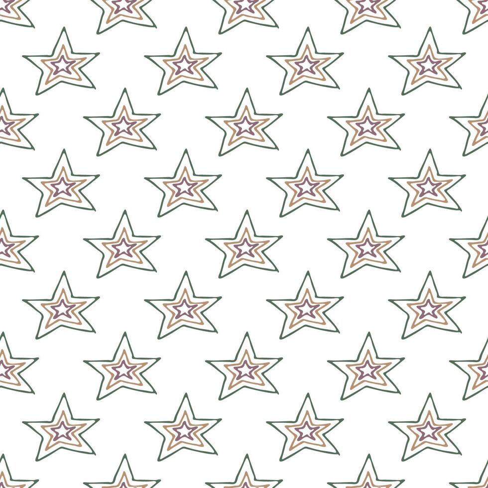 Seamless pattern with cute stars doodle for decorative print, wrapping paper, greeting cards, wallpaper and fabric 1 vector