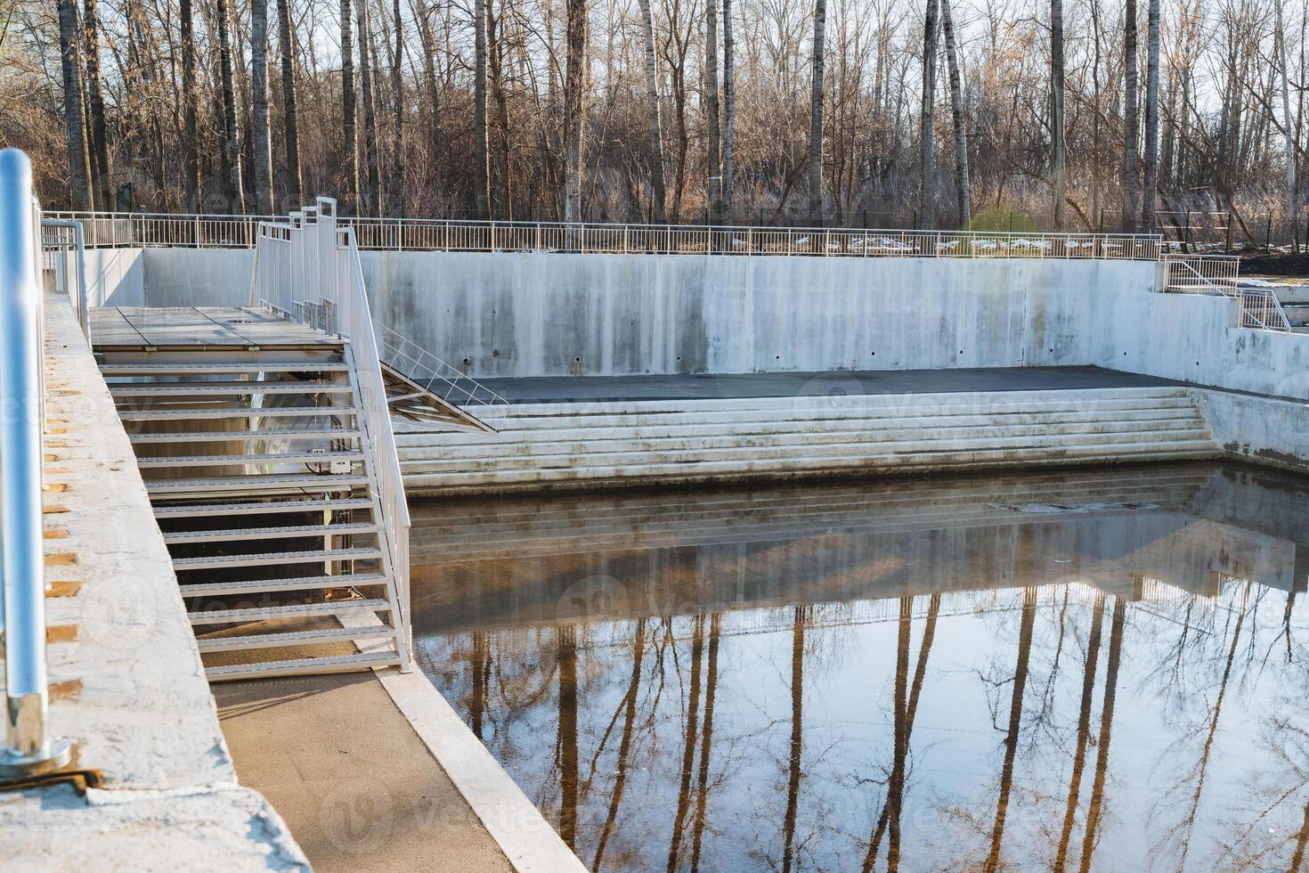 A vast expanse of water surrounded by lush trees that are beautifully mirrored in its tranquil surface, creating a stunning natural scene that showcases the beauty of the landscape photo
