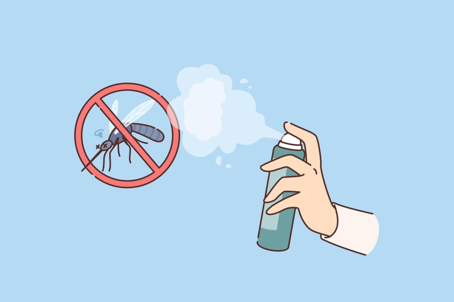 Dichlorvos for destruction mosquitoes and blood-sucking flying insects that spread malaria in hand vector
