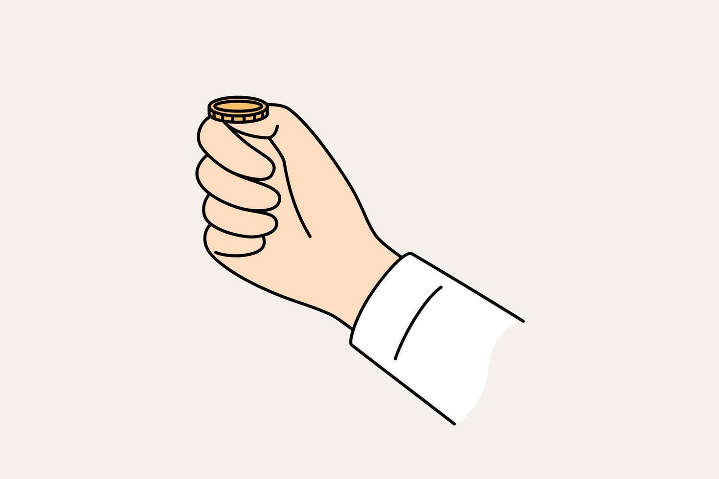 Using coin for toss up and choosing between heads and tails, to make difficult decision vector