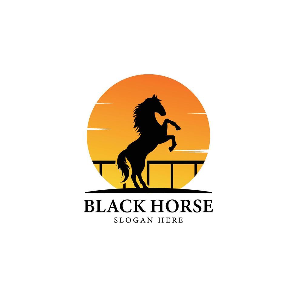 Black horse silhouette logo vector
