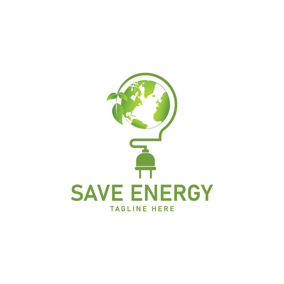 Save energy icon logo design template vector