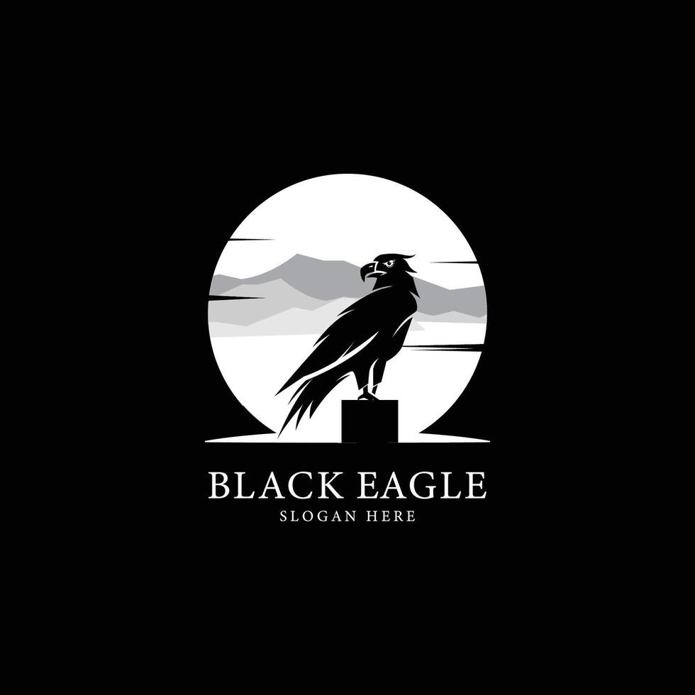 Black eagle logo template vector