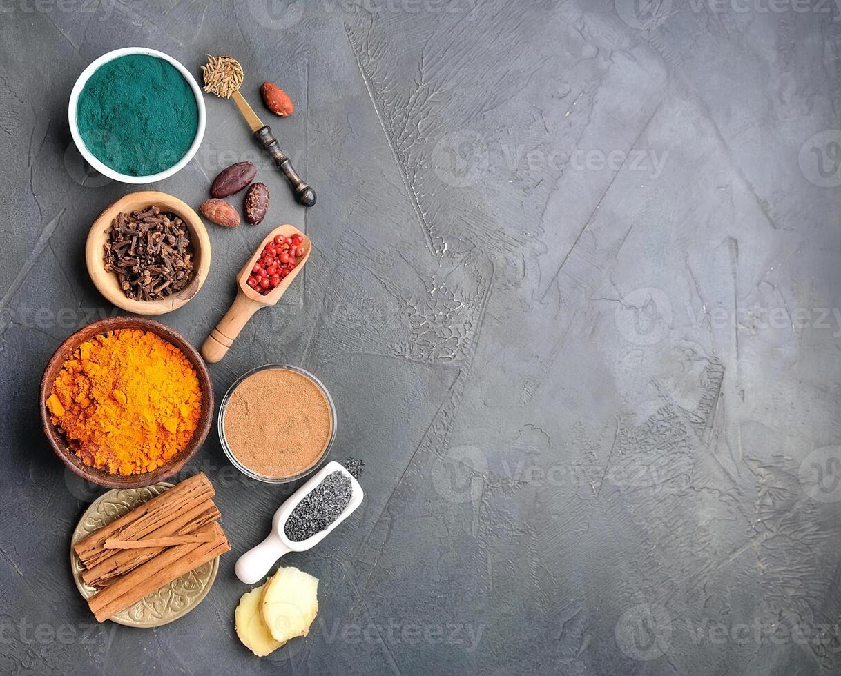 Spice and healthy ingredient. photo
