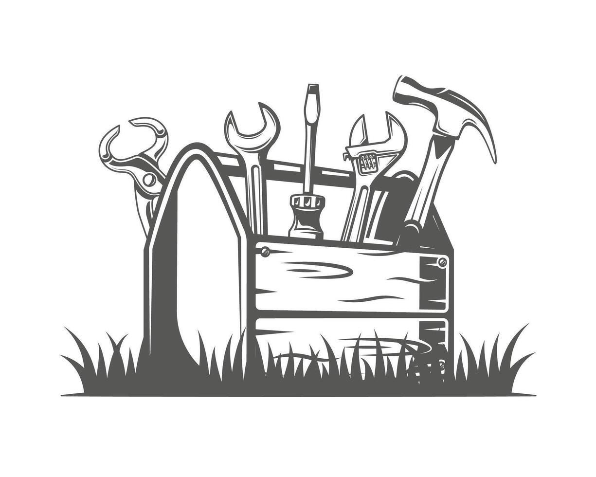 Toolbox isolated on white vector