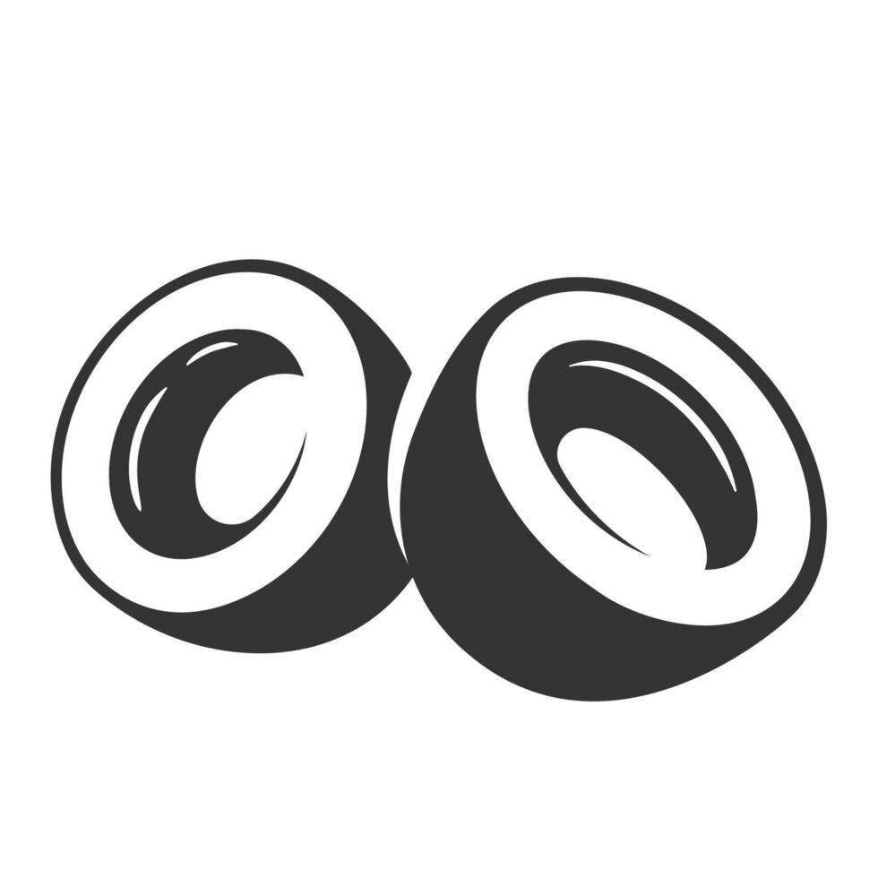 Vintage coconut icon vector