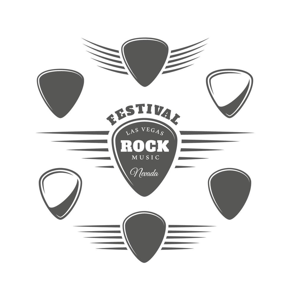 Guitar mediator for music labels vector