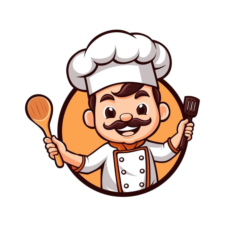 Chef Mascot Design with a culinary concept vector