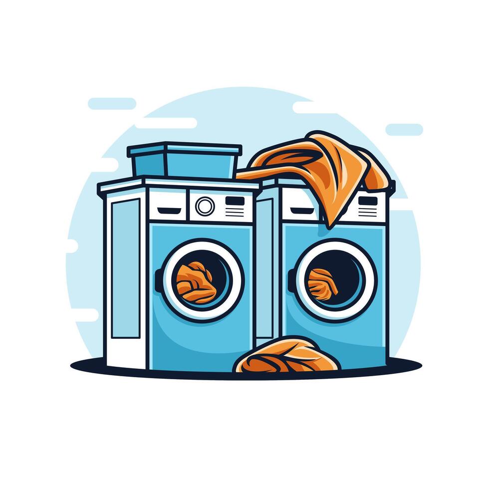 Creative Laundry Machine Artwork for Design Inspiration vector