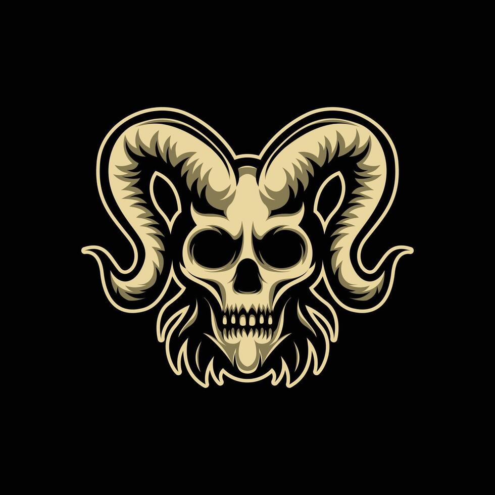 Horned Skull Illustration. A Bold and Striking Design vector