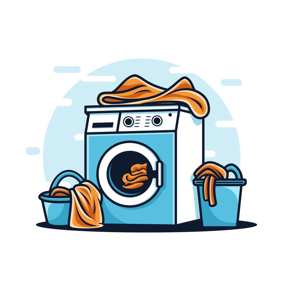 Laundry Machine Illustration Perfect for Clean Design Concepts vector