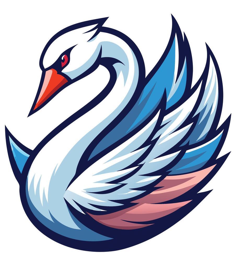 Graceful and Elegant Swan Logo Design vector