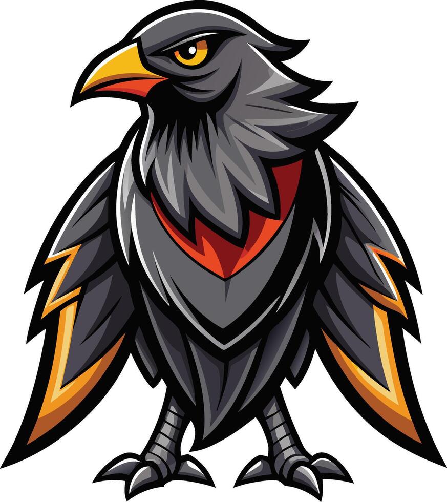 Mysterious and Powerful Crow Logo Design vector