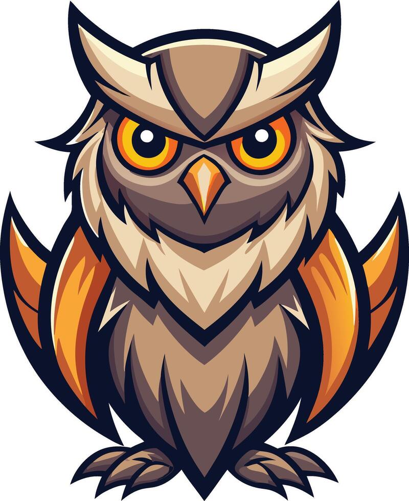 Elegant and Mysterious Owl Logo Design vector
