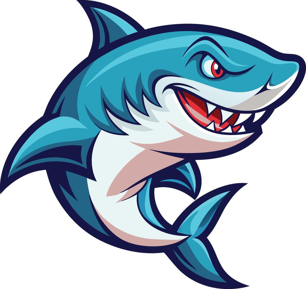 Powerful and Bold Shark Illustration vector