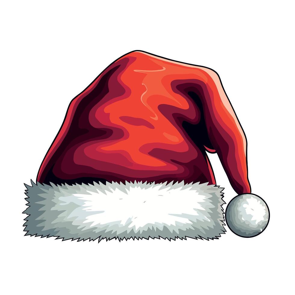 Red Santa Claus hat concept illustration suitable for Merry Christmas isolated on a white background vector