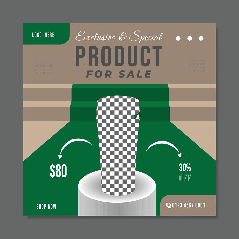 products social media post design template vector