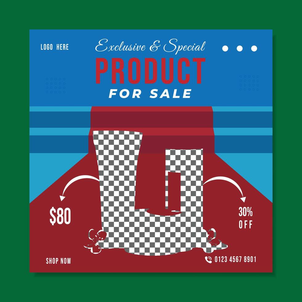 products sale social media post design template vector