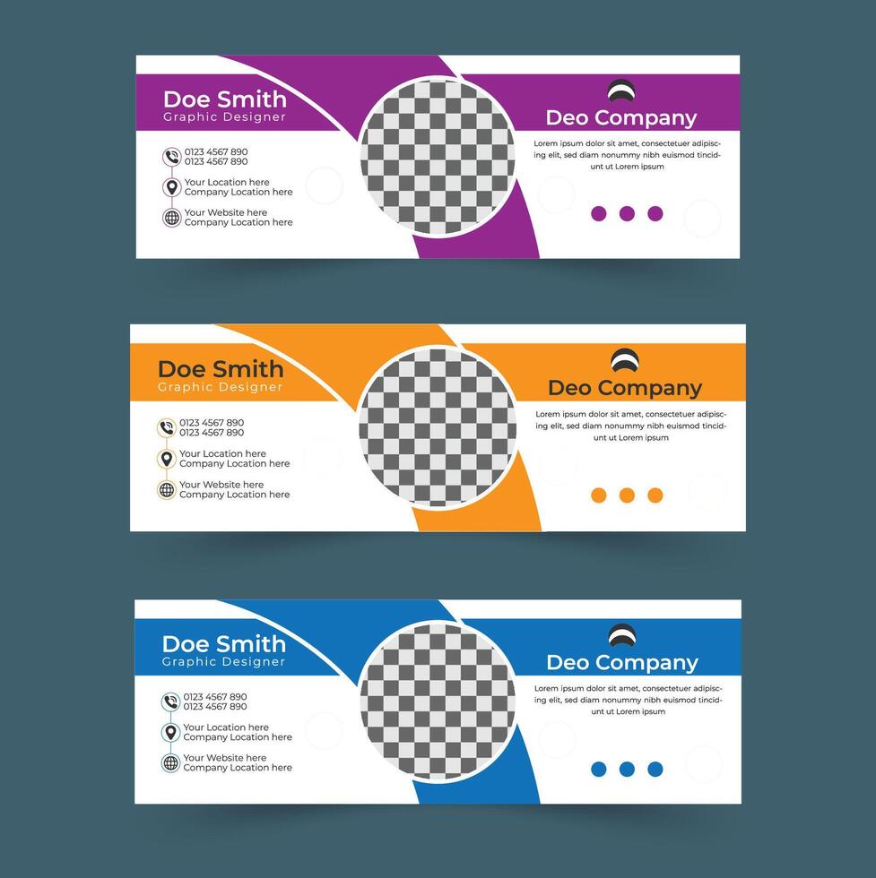Creative email signature design template vector