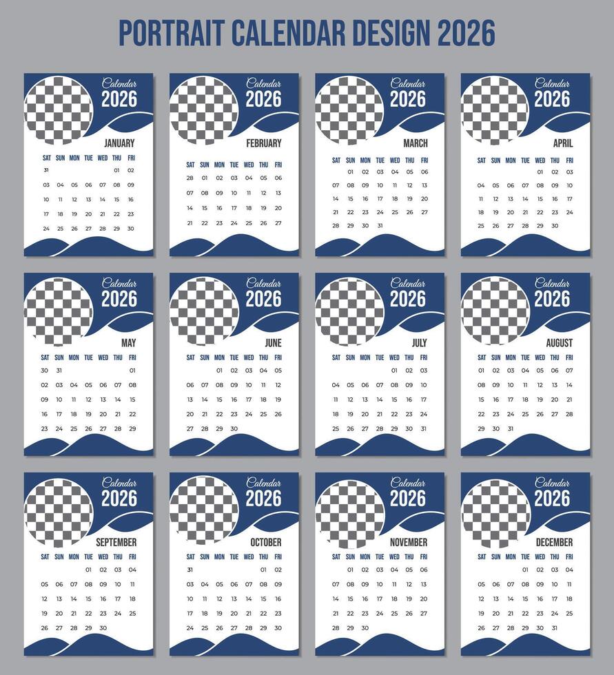Corporate 2026 Calendar Design template vector
