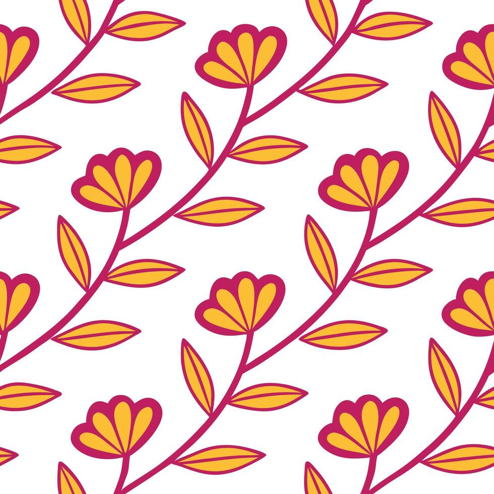 Seamless Yellow Flower Pattern Elegant Floral Design vector