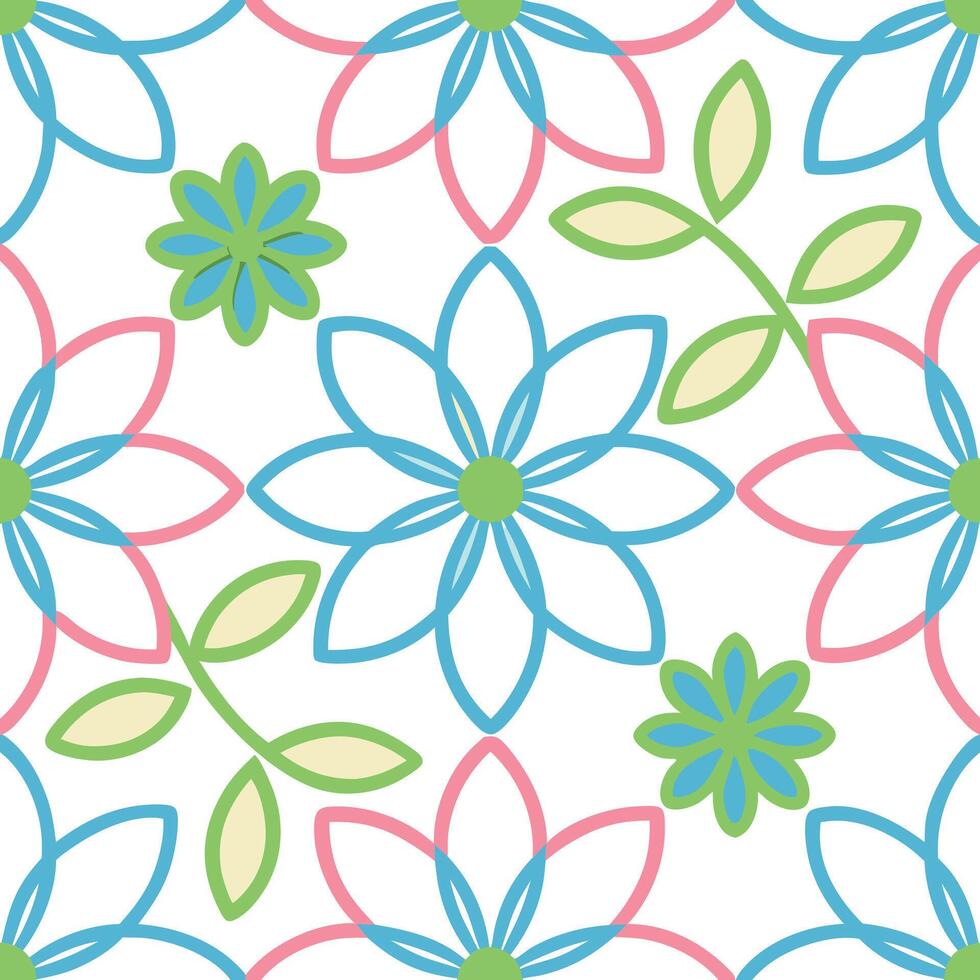 Pastel Flower Seamless Pattern Floral Design, Spring, Summer, Textile, Background vector