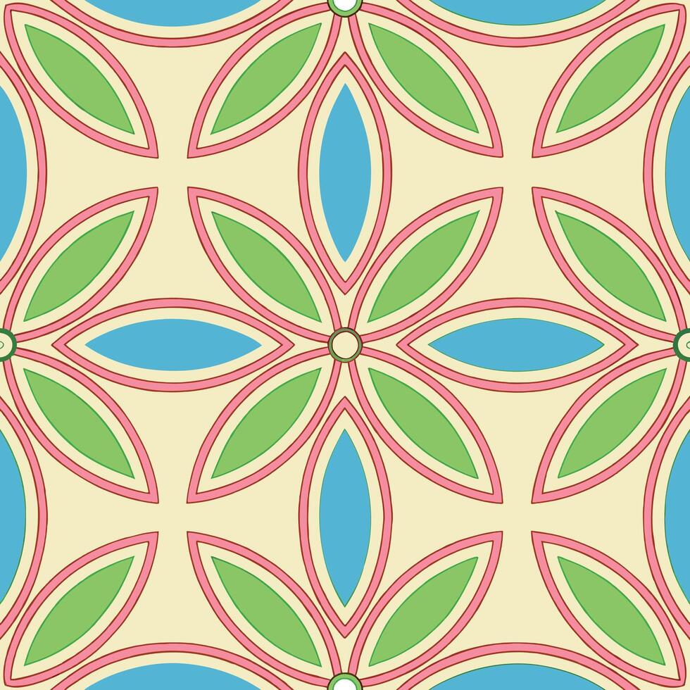 Pastel Floral Geometric Seamless Pattern Design Background vector