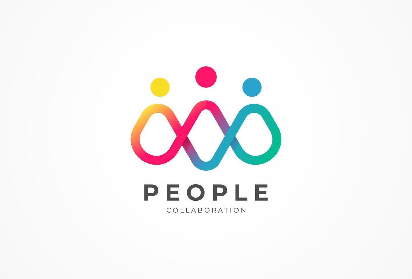 People logo design, Community human Logo with gradient color, people logo design template element vector