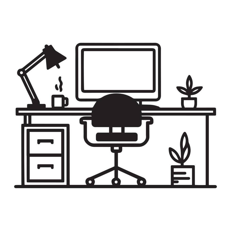 Elegant Desk Layout vector