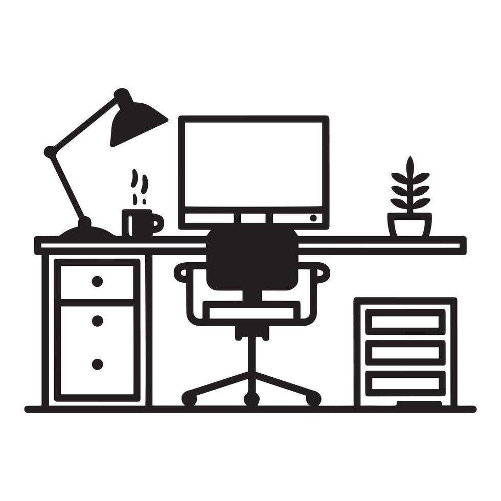 Productive Desk Space vector