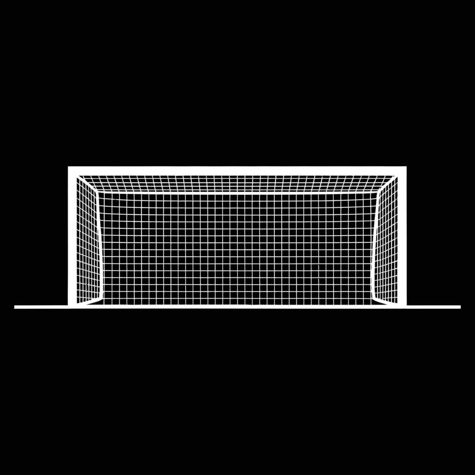 A soccer goal on a black background vector
