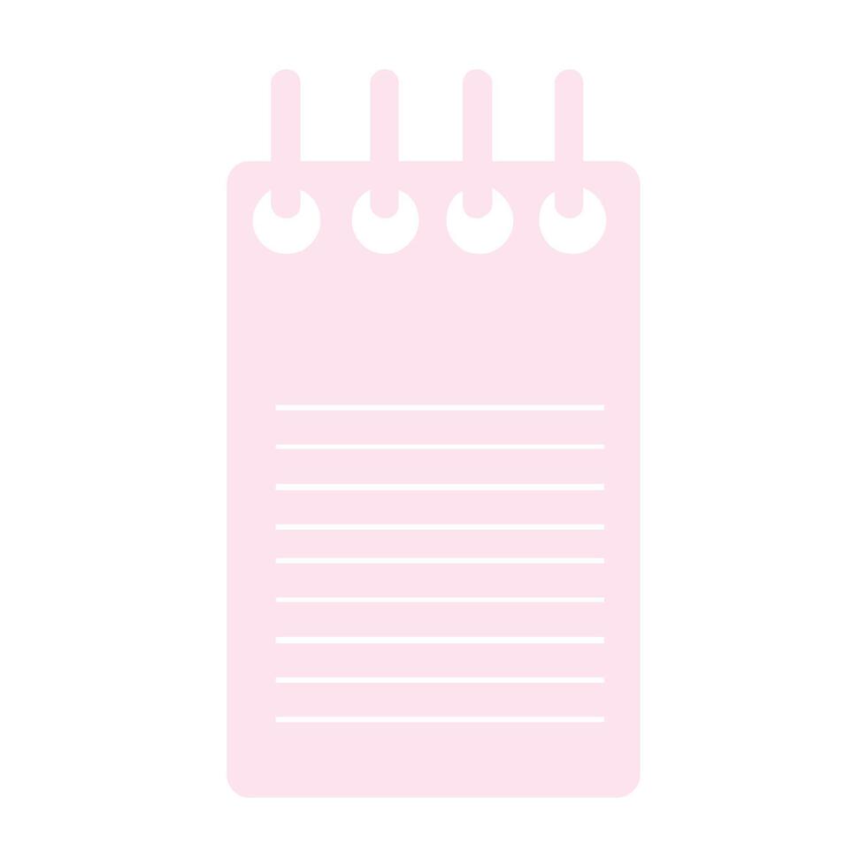 Pink Spiral Notepad Icon vector
