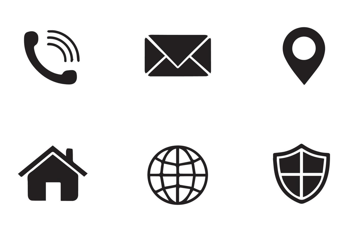 Essential Contact and Navigation Icon Set for Web and UI Design vector
